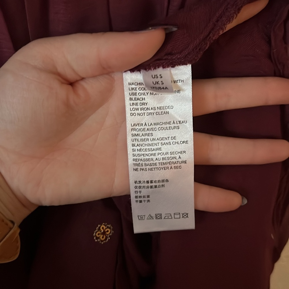 Urban Outfitters Burgundy and Gold Sequin Embellished Hanna Mini Dress Sz Small - Picture 8 of 9